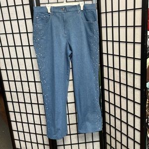 Vintage Dg2 by Diane Gilman, Light Wash, Crystal Studded Jeans. SZ 16